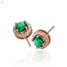 Simple Design 925 Silver Rose Gold Stud Earrings For Girls